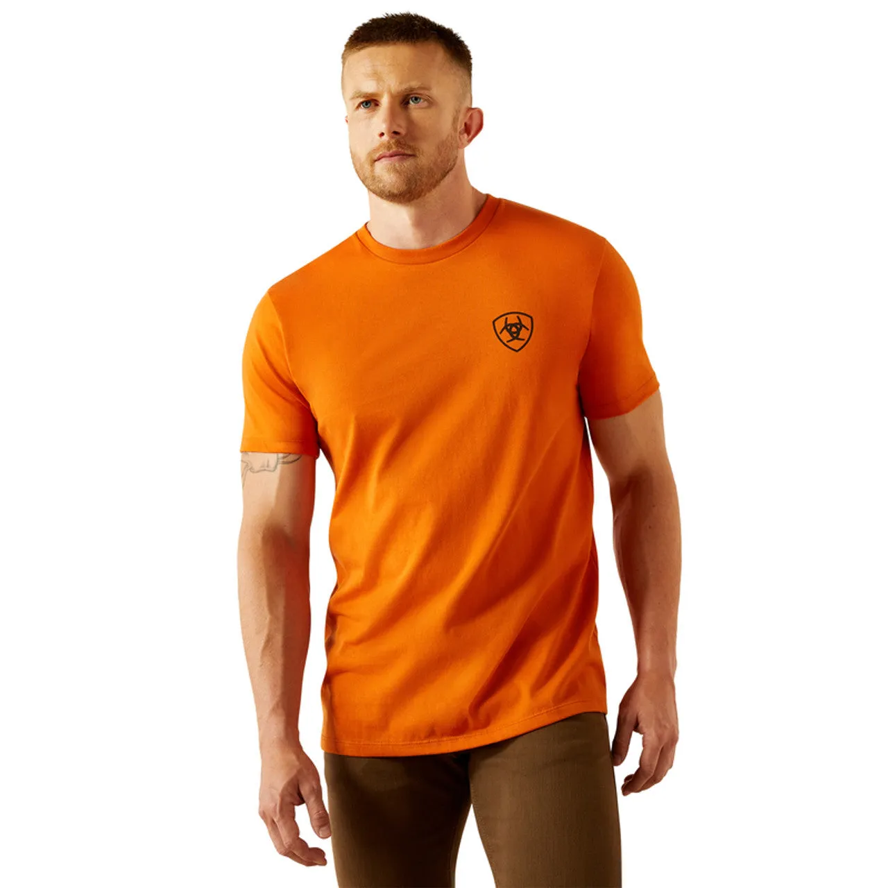 Eco friendly materials Recommended Ariat Men's Barb Shield T-Shirt in Rust