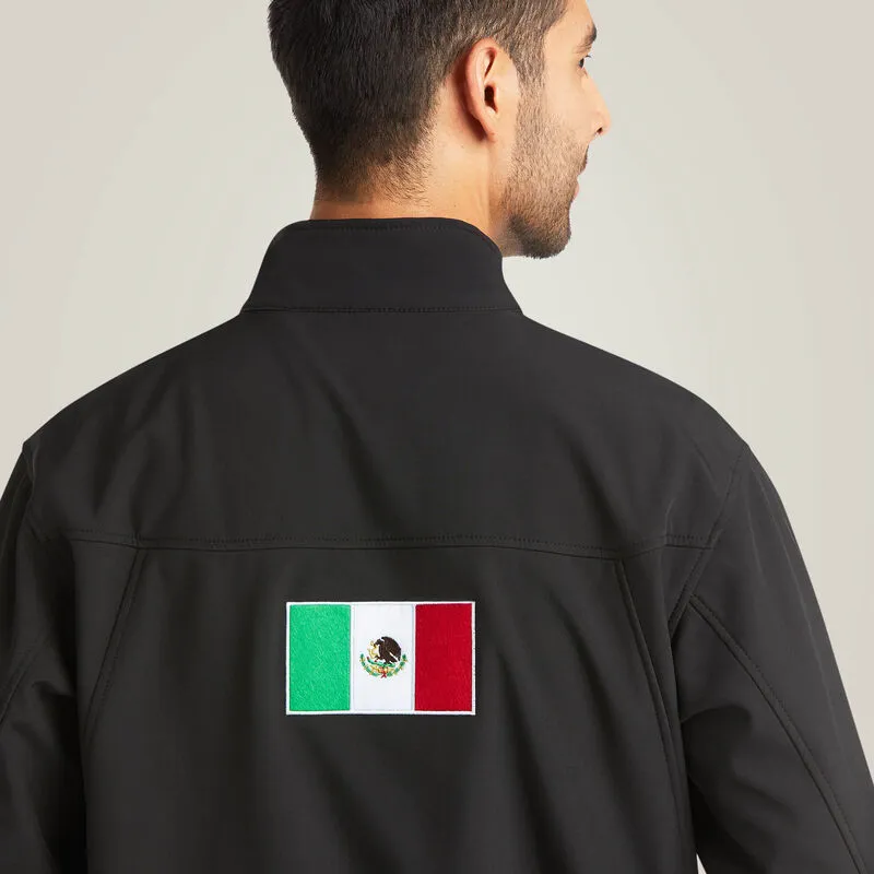 Ariat Men's Black New Team Softshell MEXICO Jacket Convertible Features Bonded Seam Construction