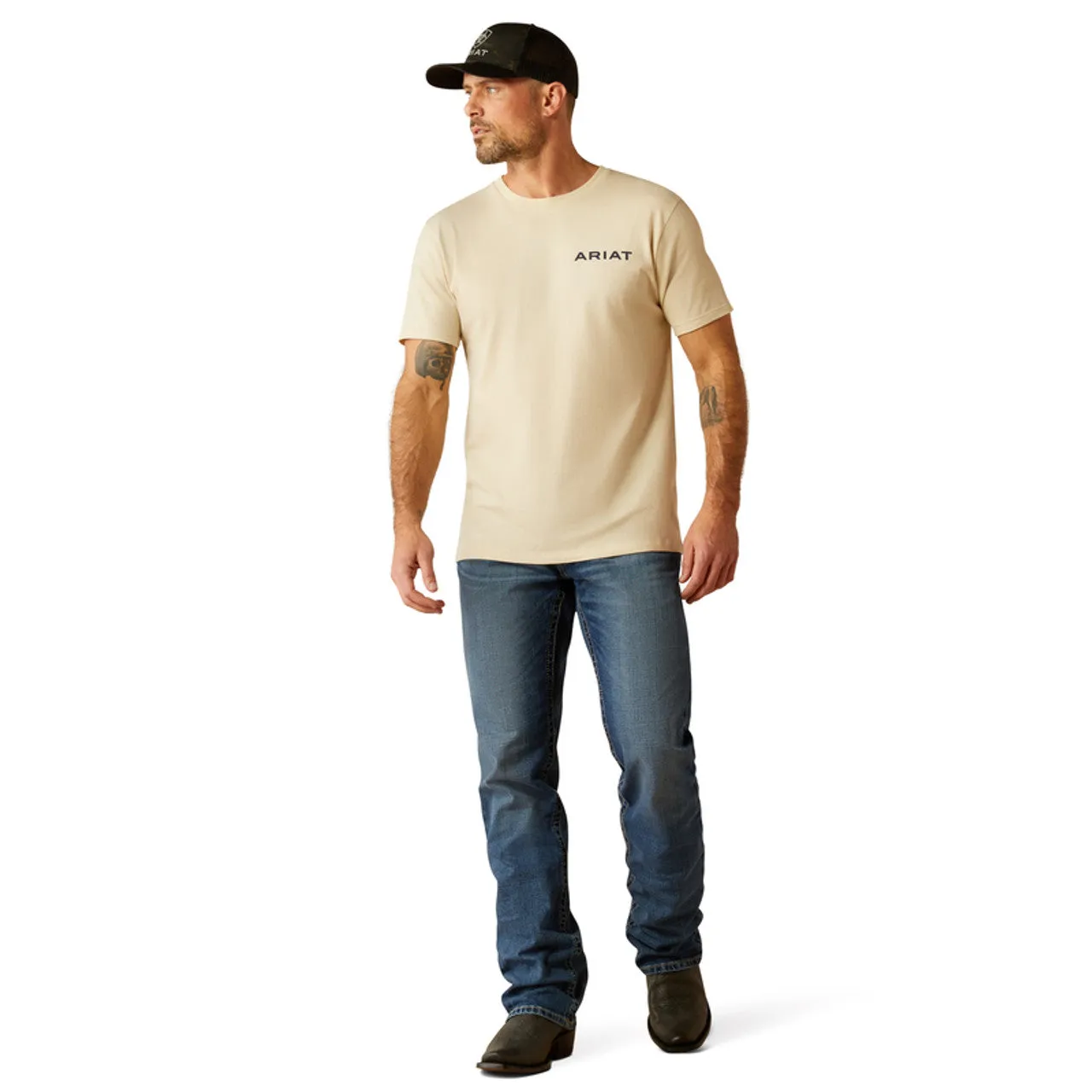 Ariat Men's Bleached Bones Graphic T-Shirt in Natural Machine washable SeamlessSidePanels