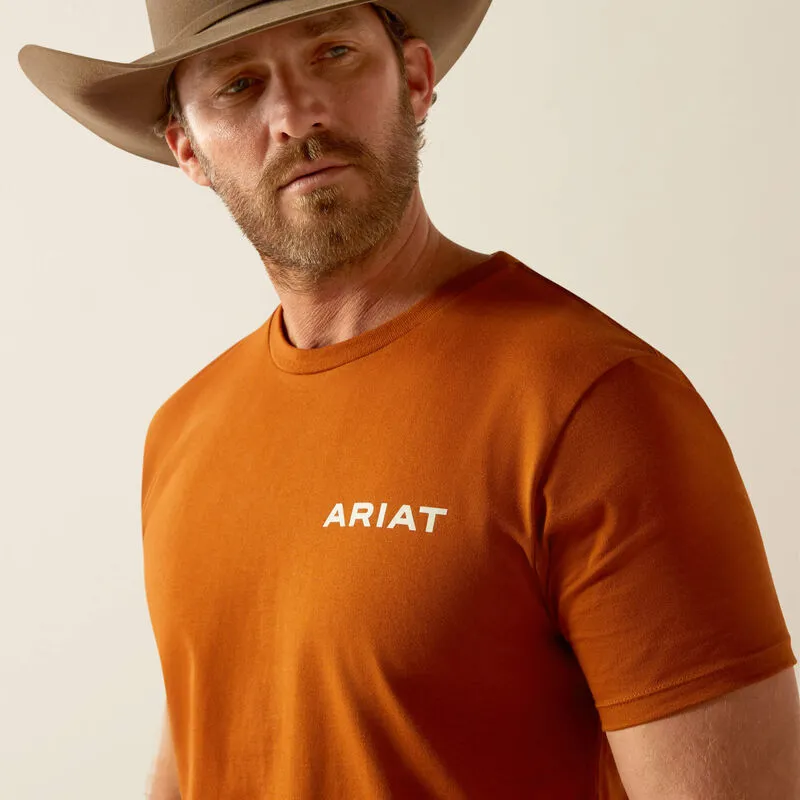 Hypoallergenic fabric Minimalist Layer Ariat Men's Buffalo West Graphic T-Shirt in Burnt Umber
