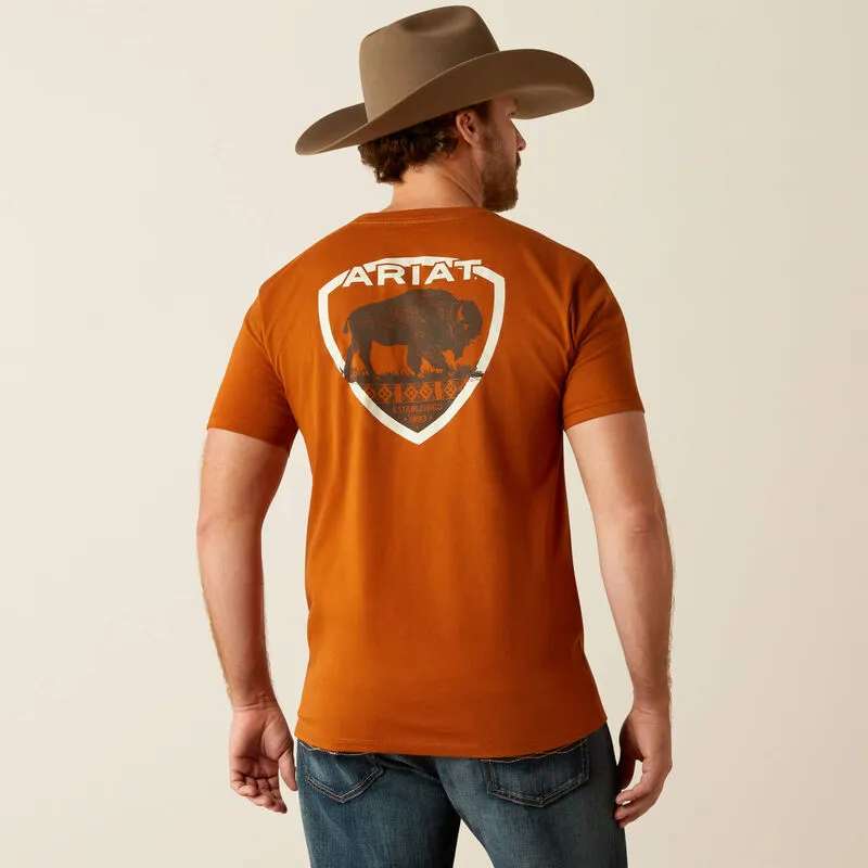 Ariat Men's Buffalo West Graphic T-Shirt in Burnt Umber Layered Comfort