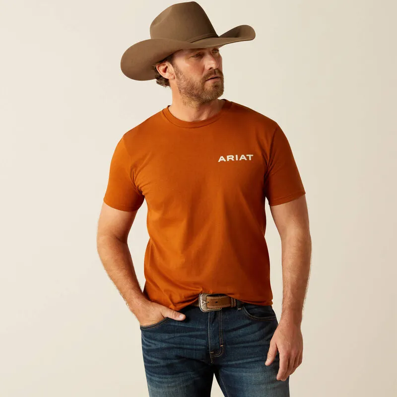 Relaxed fit wear EcoFriendlyDyes Ariat Men's Buffalo West Graphic T-Shirt in Burnt Umber