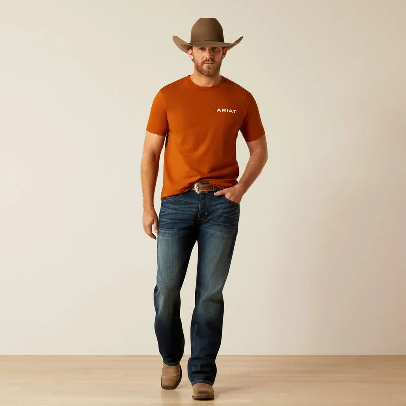 Ariat Men's Buffalo West Graphic T-Shirt in Burnt Umber Versatile Wearable