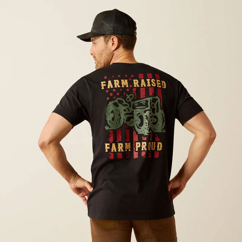 Flattering Shape Essential Comfort Ariat Men's Farm Raised Graphic T-Shirt in Black