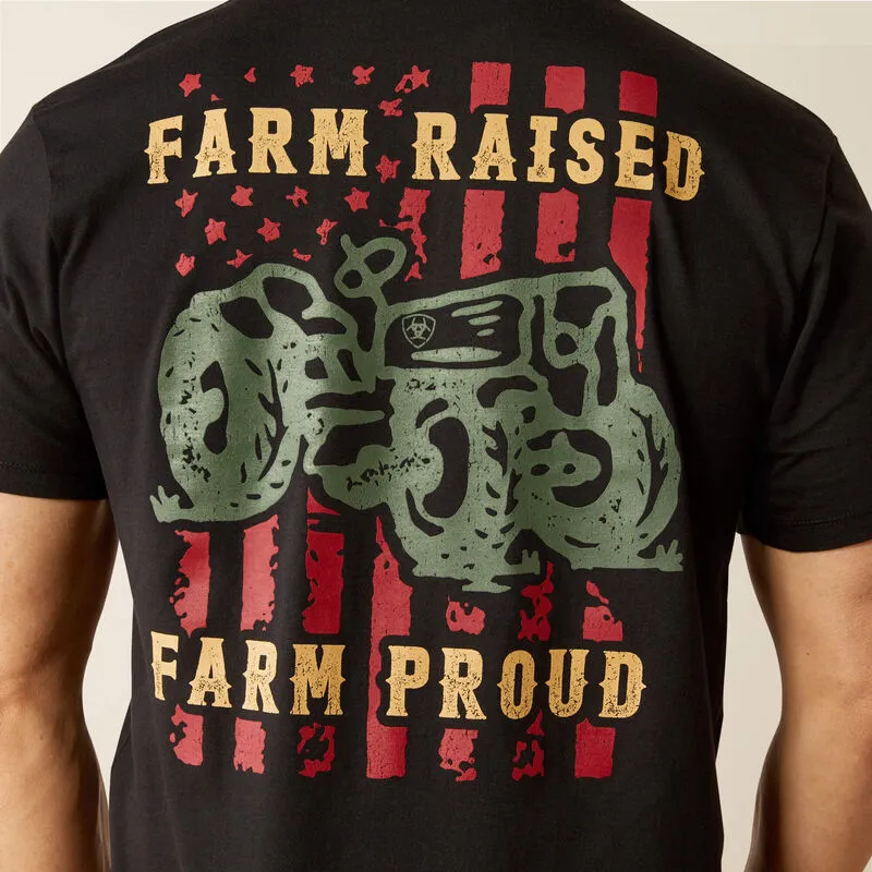Ariat Men's Farm Raised Graphic T-Shirt in Black Sleek Fit Wear Temperature Regulating Fabric