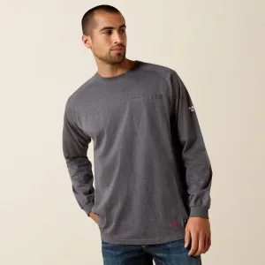 Ariat Men's FR Air Crew Long Sleeve T-Shirt in Charcoal Street Comfort Style