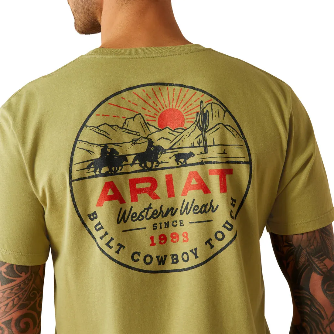 Ariat Men's Full Circle Logo Graphic T-Shirt in Tent Green Smooth Look