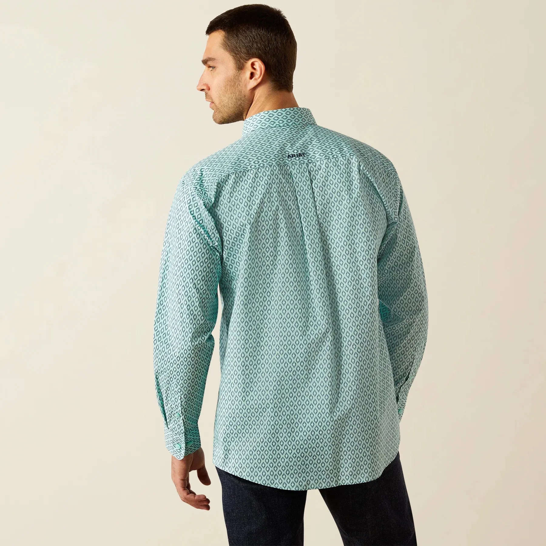 Effortless Comfort Design Ariat Men's L/S Canyon Classic Fit Western Button Down Shirt in Mint (Available in Tall Sizes)