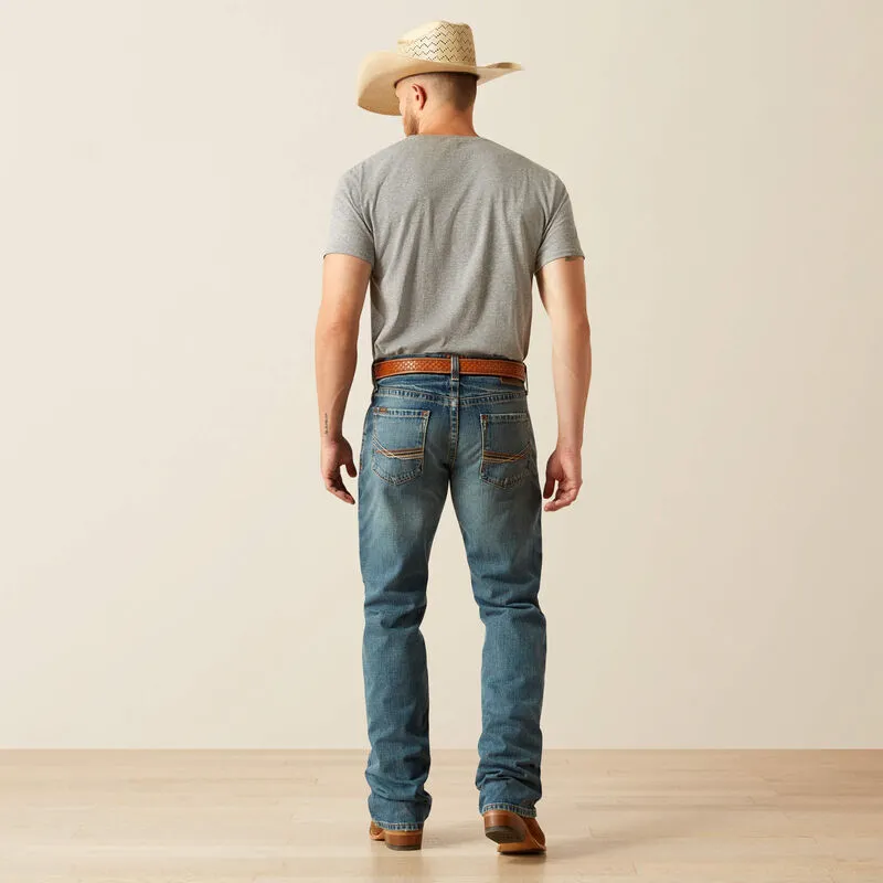 Ariat Men's M4 Relaxed Boot Cut Jeans in Scoundrel Water Efficient Wash Process Body Fit Ready