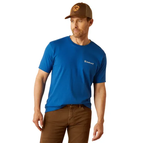 Comfort Fit Seasonal Comfort Style Ariat Men's Mo Ab Eagle Graphic T-Shirt in Royal Blue