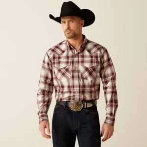 Ariat Men's Pro Series Walt L/S Classic Fit Western Snap Shirt in Red Grey Plaid Premium Material