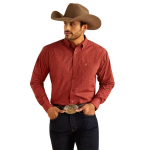 AntiStaticLining Ariat Men's Sanders L/S Classic Fit Western Button Down Shirt in Red Medallion