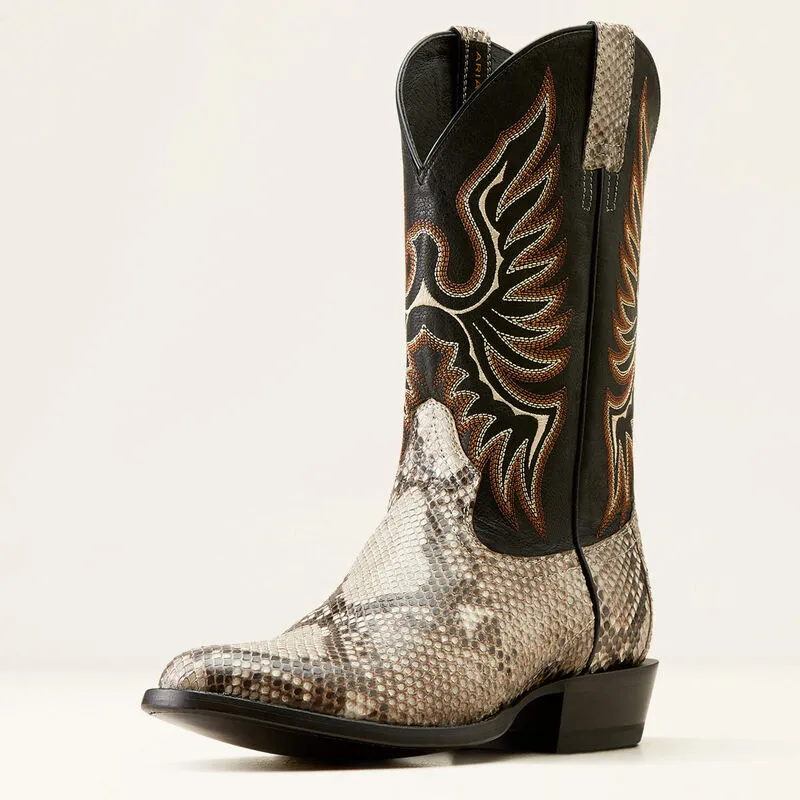Ariat Men's Slick Cowboy Boot in Natural Python/Luxe Black Protective Cushioning Quick Drying Cold Climate