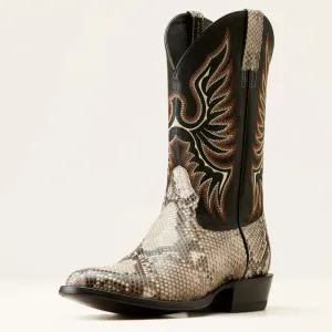 Ariat Men's Slick Cowboy Boot in Natural Python/Luxe Black Protective Cushioning Quick Drying Cold Climate