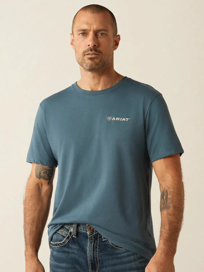 Timeless Look Wear Breathable Stretch Ariat Men's Southwest Hexa Deca T-Shirt in Lagoon Green