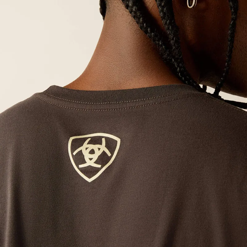 Ariat Men's Sponsors Logo T-Shirt in Vintage Black Micro Perforation