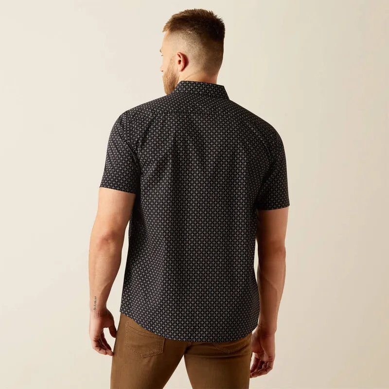 Quick-Drying Shirt Ariat Men's S/S Mars Modern Fit Western Button Down Shirt in Geometric Black
