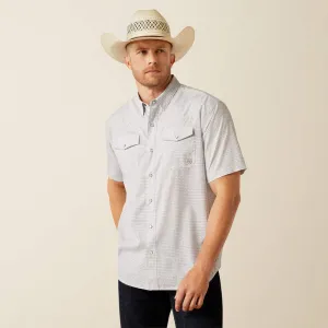 Ariat Men's S/S VentTEK Classic Fit Western Snap Shirt in Moonbeam Simple Yet Elegant Cozy Waist