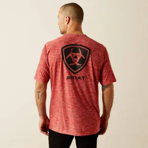 Leisure Casual Ariat Men's Thematic Logo Charger T-Shirt in Haute Red