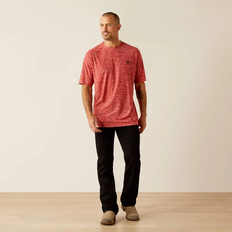 Sporty Layer Ariat Men's Thematic Logo Charger T-Shirt in Haute Red