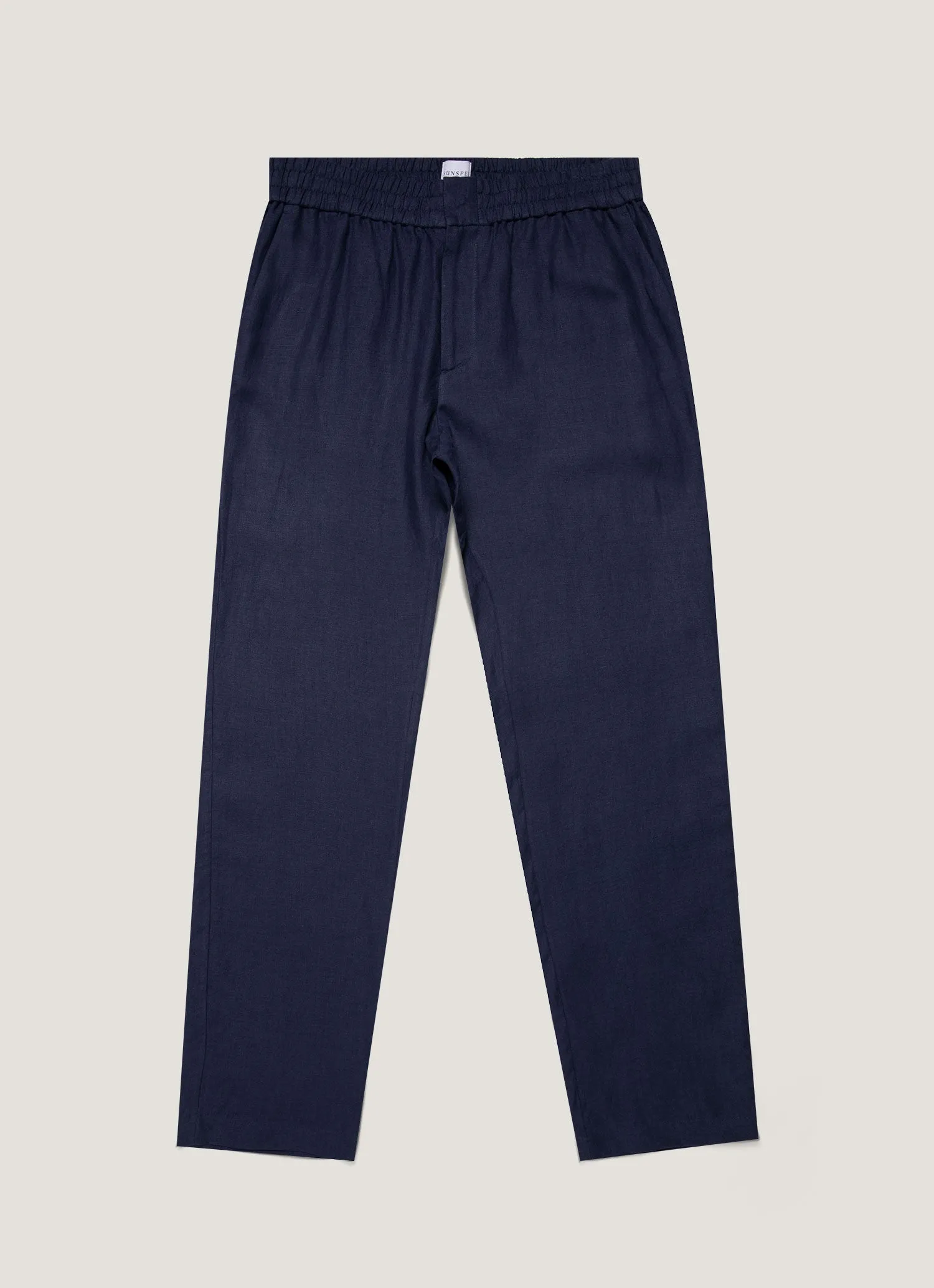 Men's Linen Drawstring Trouser in Light Navy ComfortWaistband Utility Ready