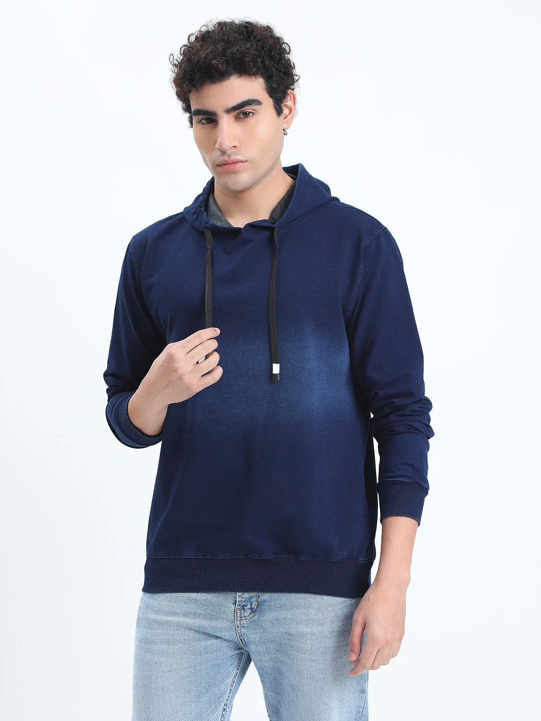 Streetwear Basics product snowboarding suitable thrill Men's Navy Blue Long Sleeve Hoodie
