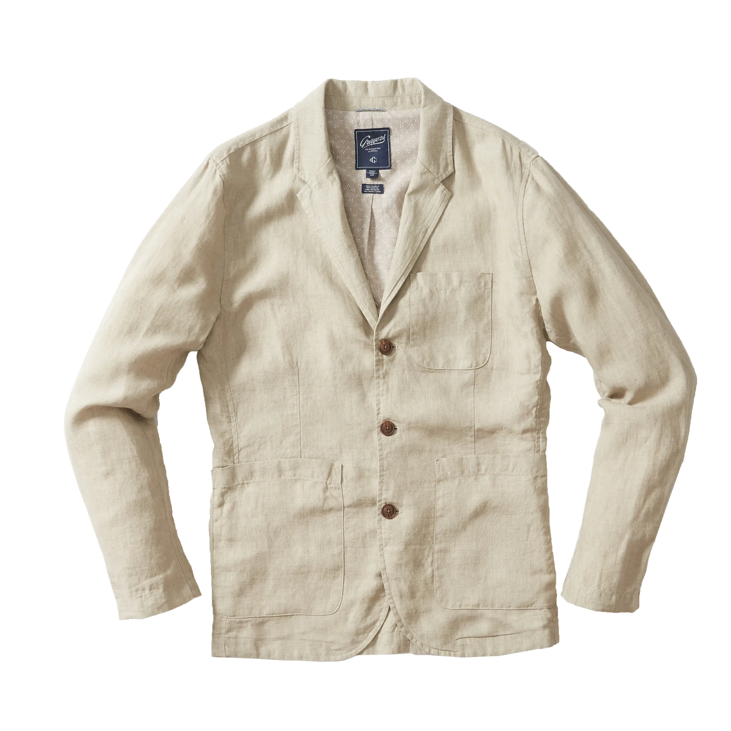 Tear Resistant MultiLayerSystem Aventura Washed Linen Blazer - Safari