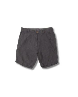 denim material Aventura Washed Linen Shorts - Charcoal
