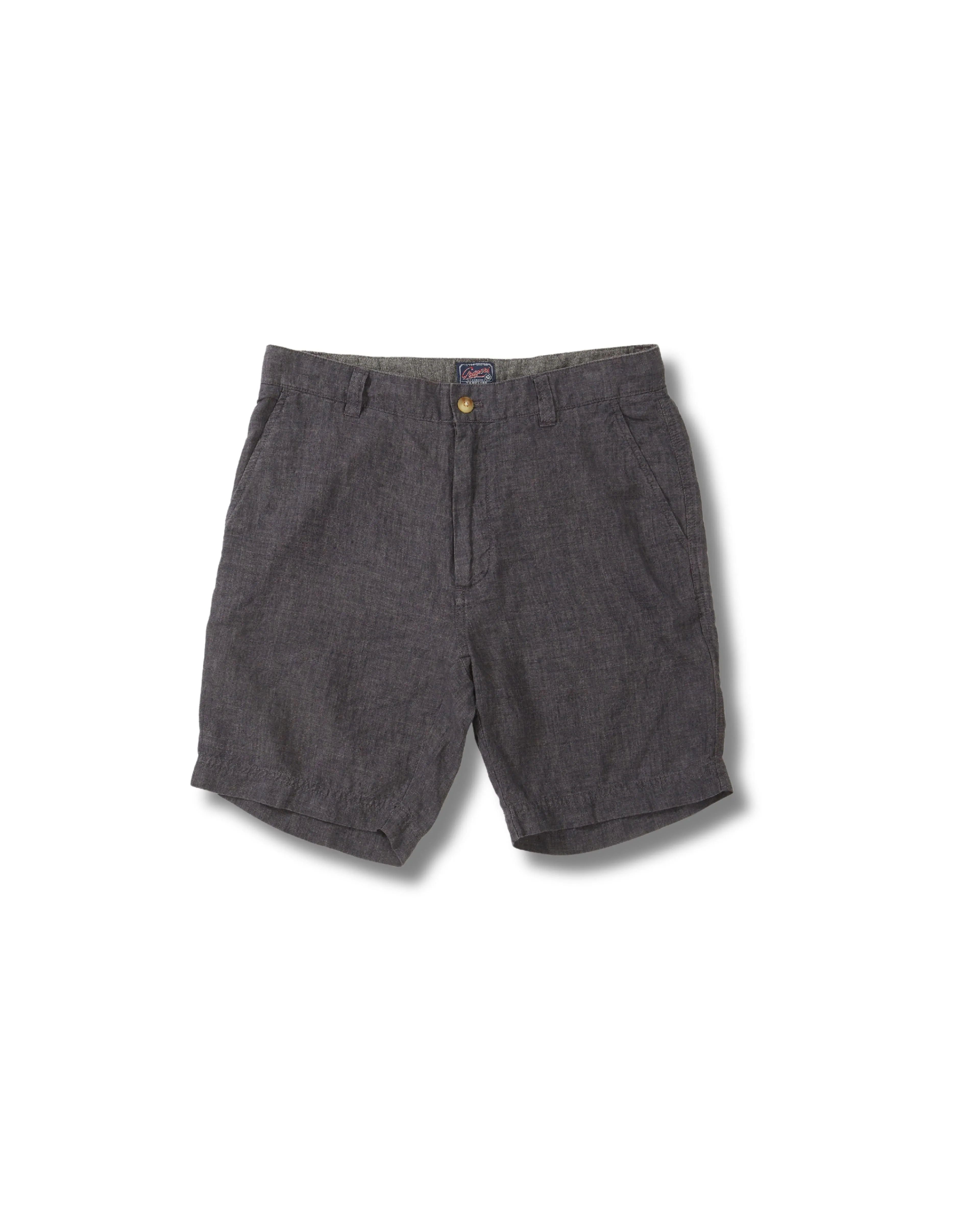 denim material Aventura Washed Linen Shorts - Charcoal