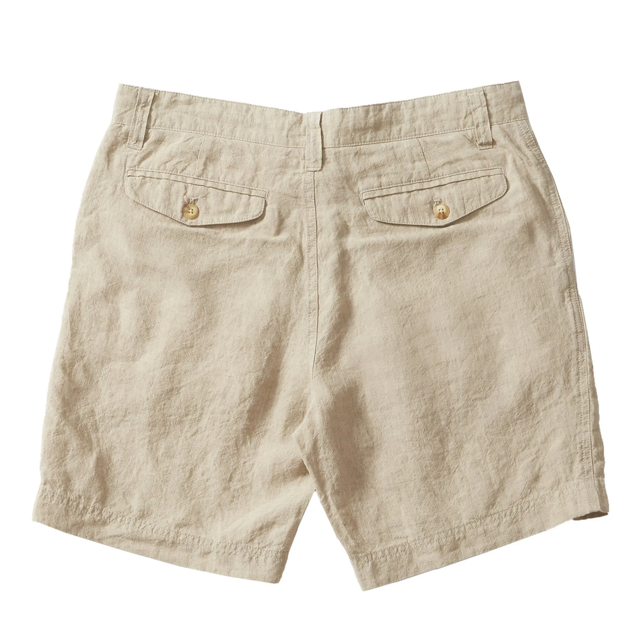 Aventura Washed Linen Shorts  - Safari High Durability Blend Preppy Style