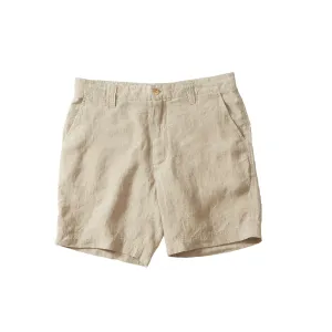Snag Free Zipper Hot Weather Aventura Washed Linen Shorts  - Safari