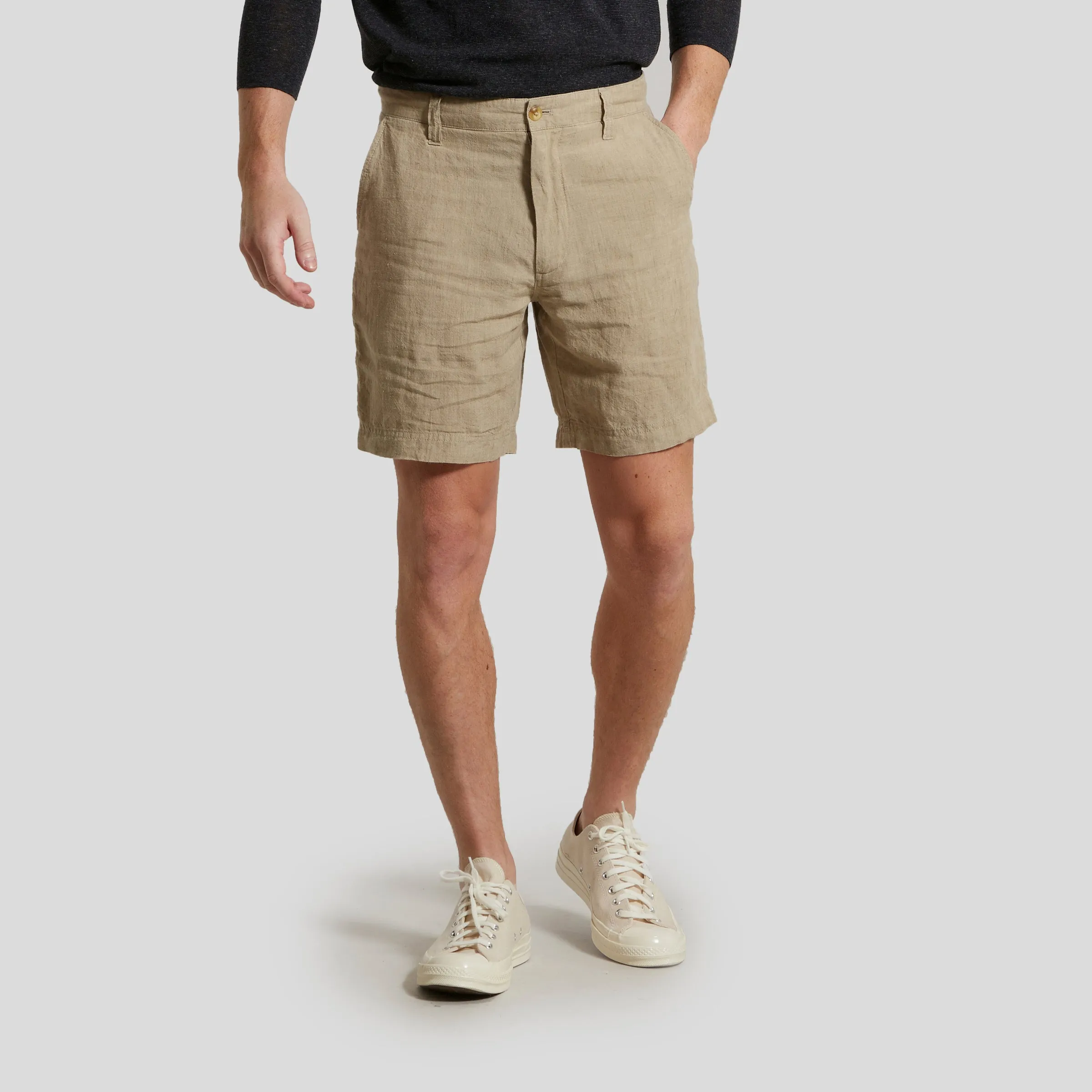Aventura Washed Linen Shorts  - Safari Fastening Closure Water - repellent