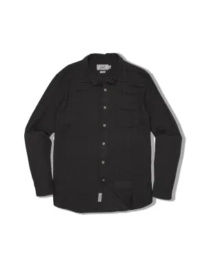 Bamboo Dobby Long Sleeve Shirt - Washed Black Breathable apparel