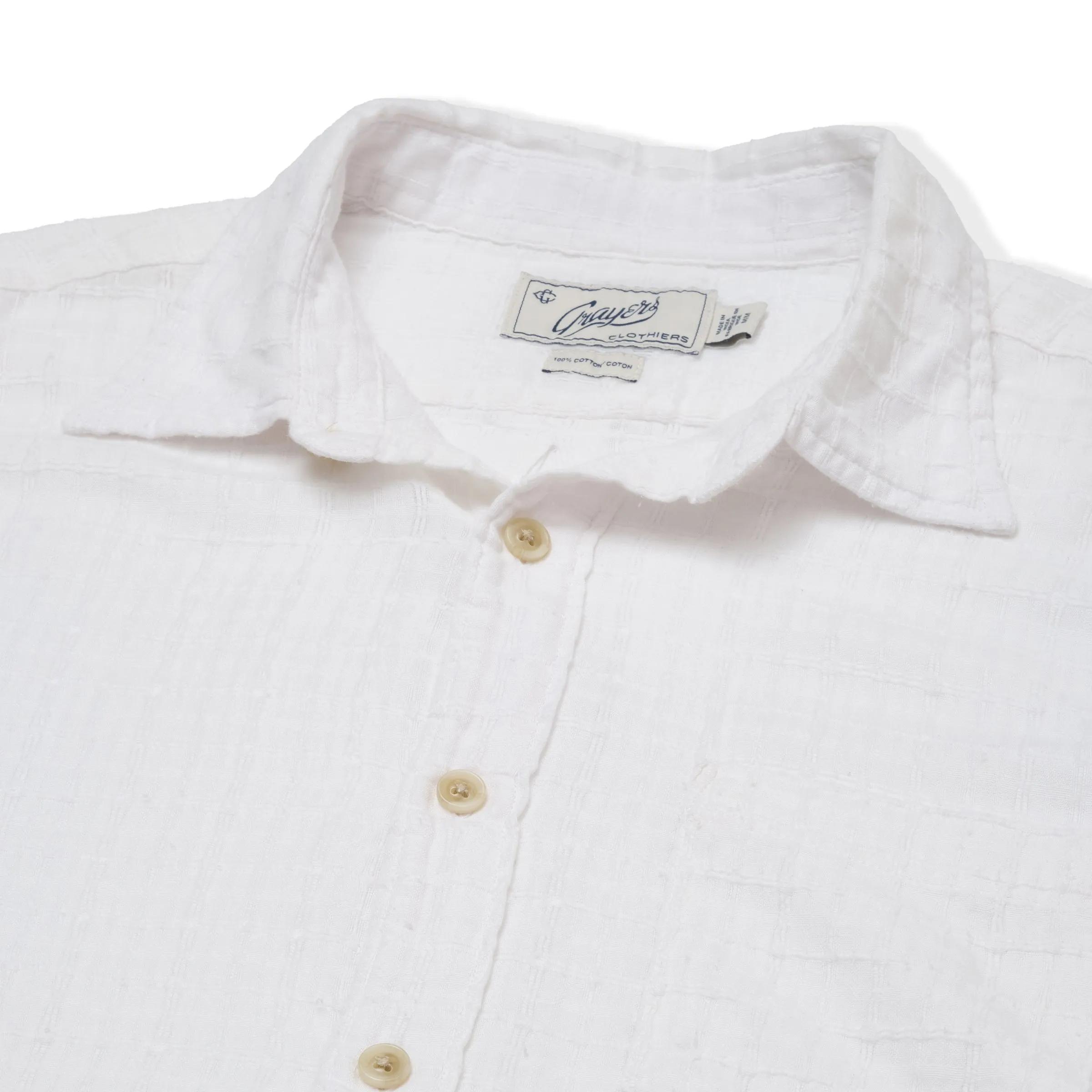 Casual Elegance Bamboo Dobby Short Sleeve Shirt - White