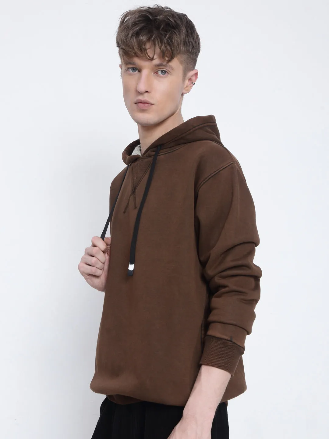 Men's Brown Hoodie product anti odor freshness stain resistant coating