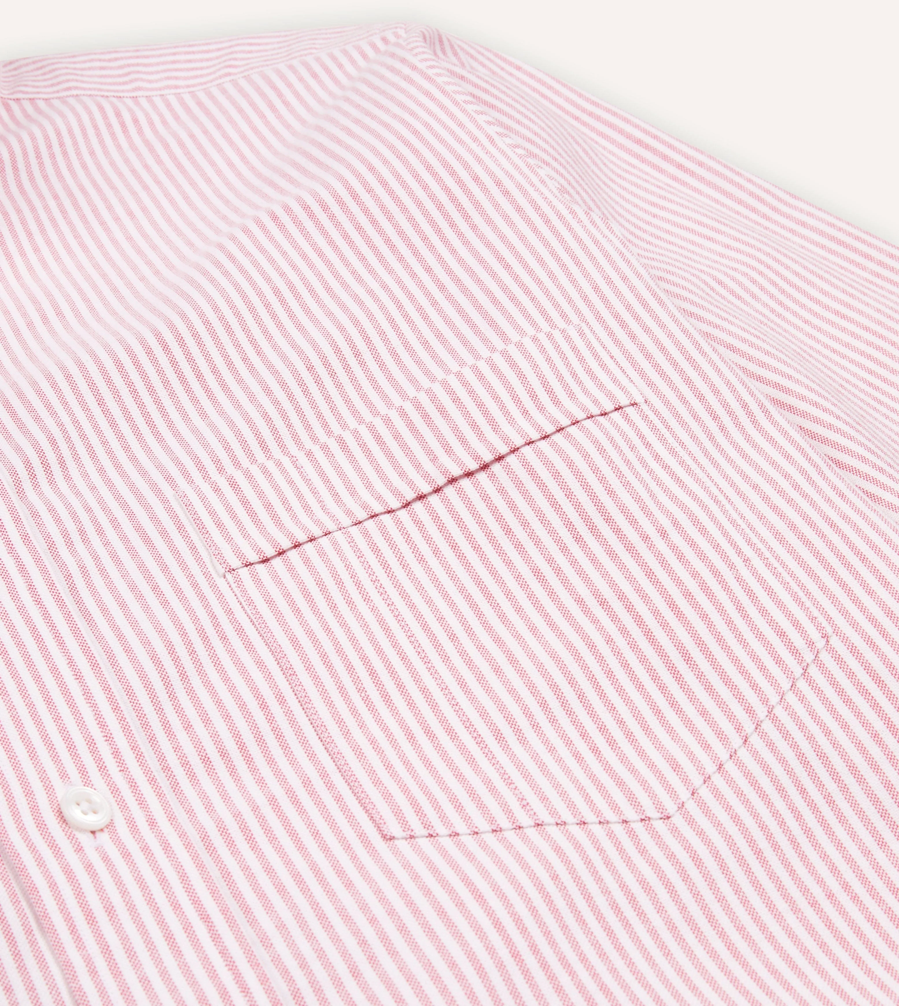 Sleek Stretch Fit MicroPiqueKnit Pink Ticking Stripe Cotton Oxford Cloth Button-Down Shirt