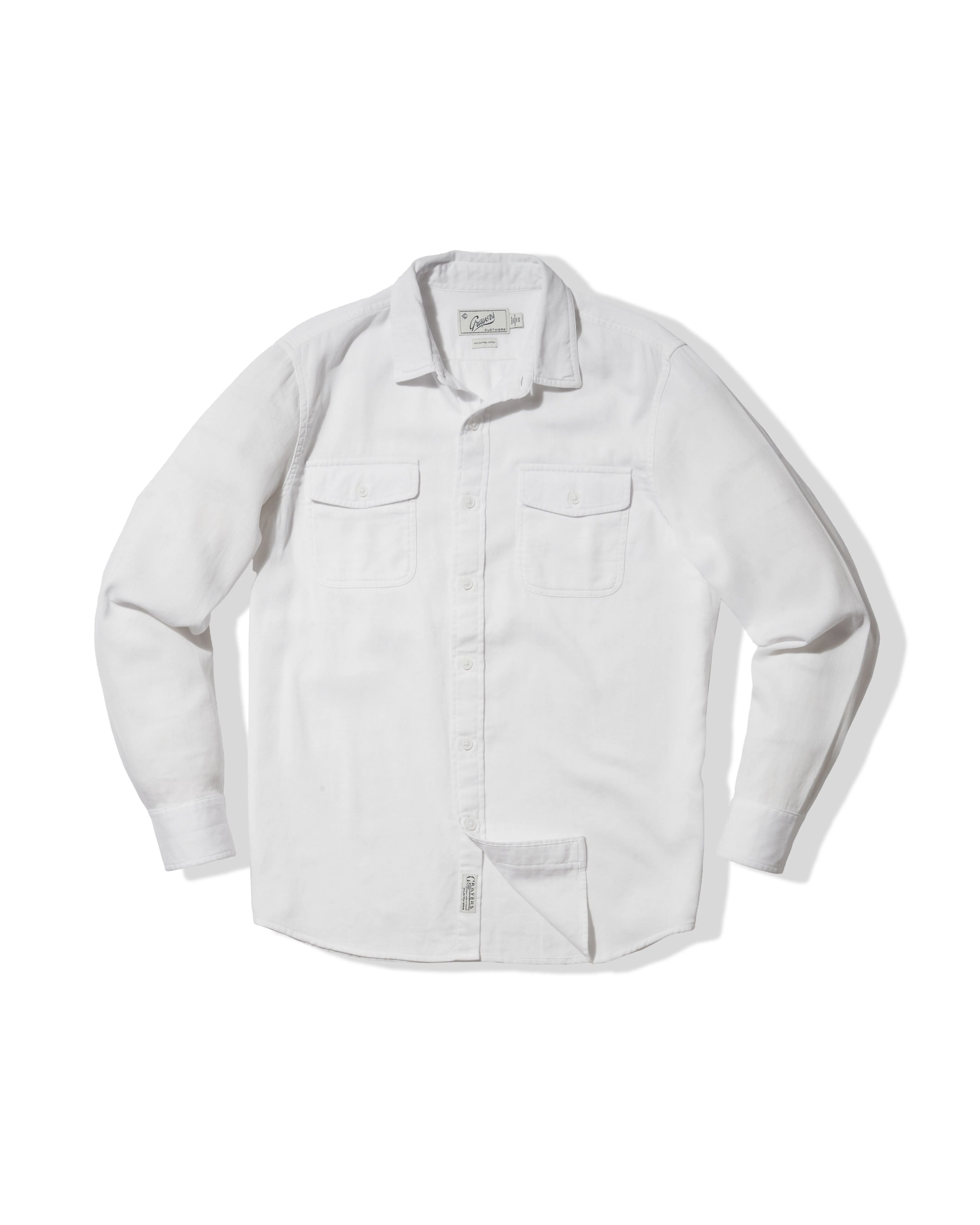 Printed design Practical Design Bedford Textured Shirt - White