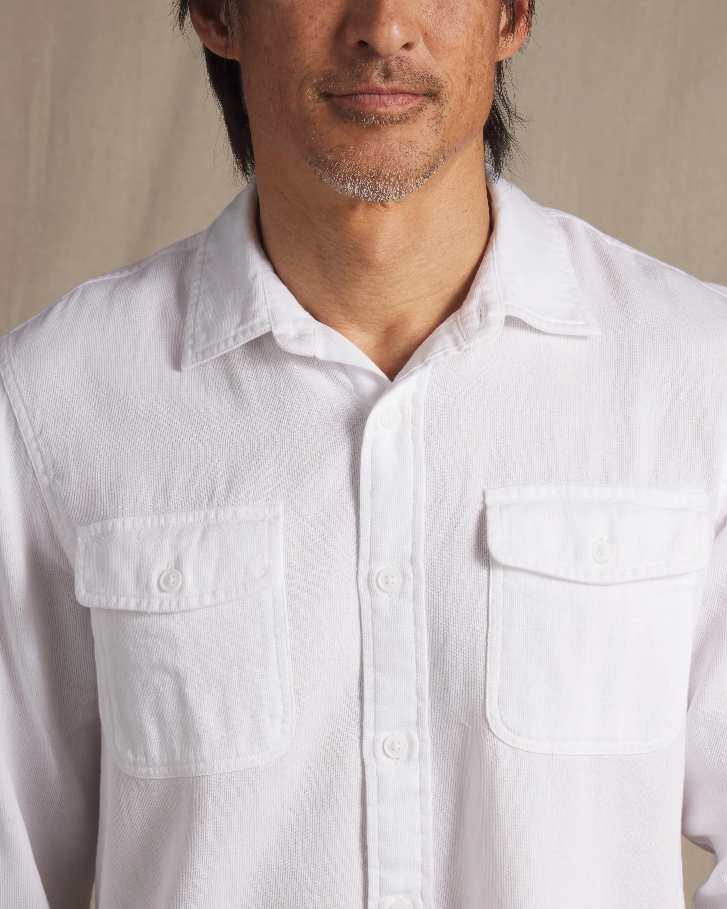 Comfortable Stretch Bedford Textured Shirt - White