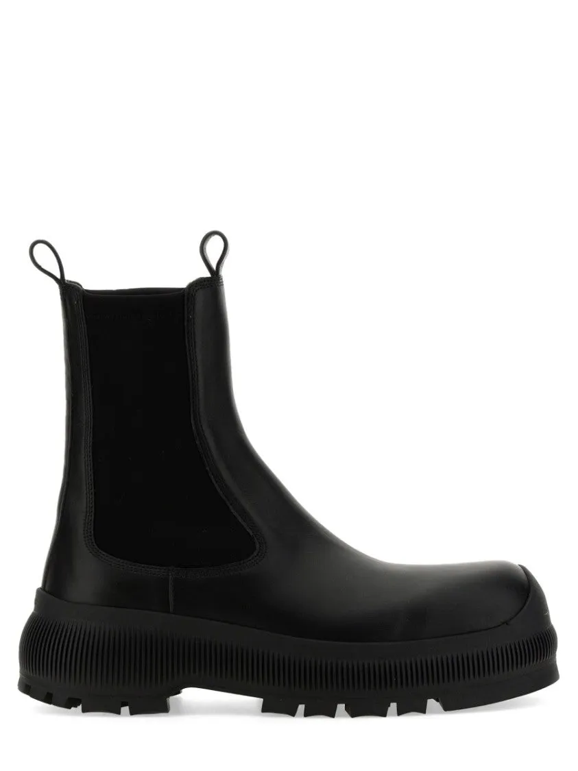 Black Calf Leather Chelsea Boots Punctual Look