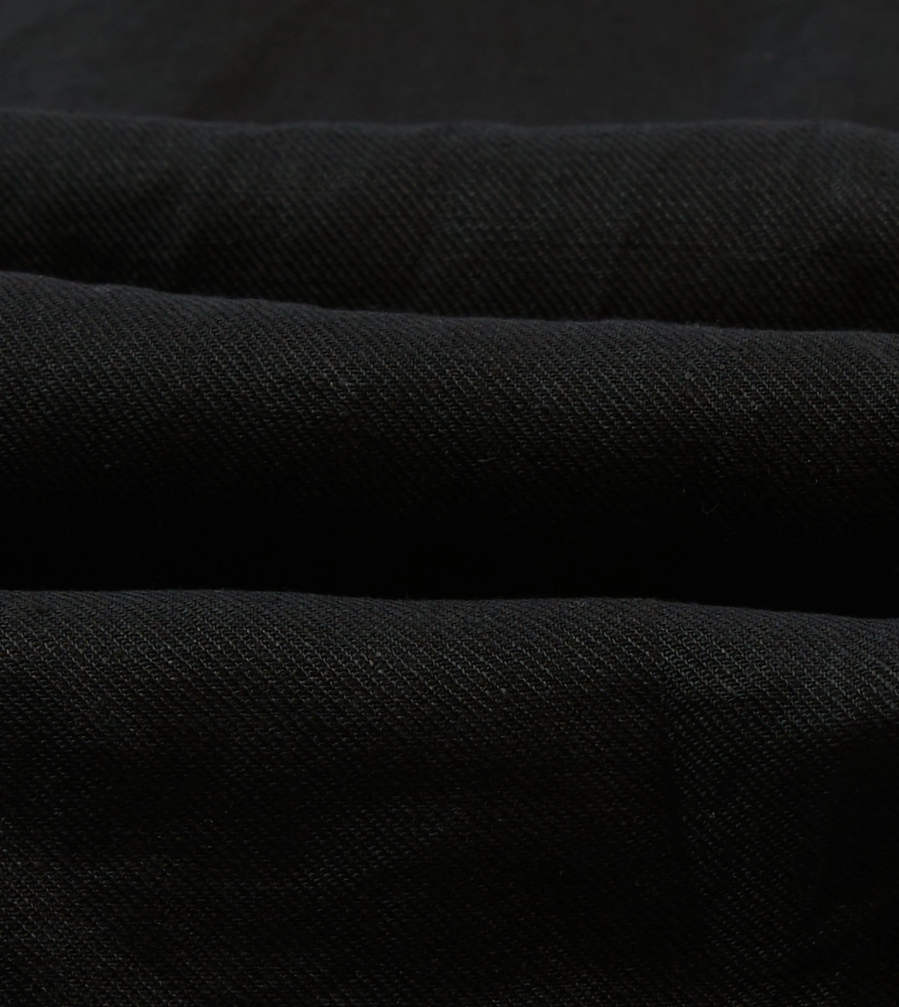 Black Linen Twill Two-Pocket Western Shirt OdorResistant Fabric