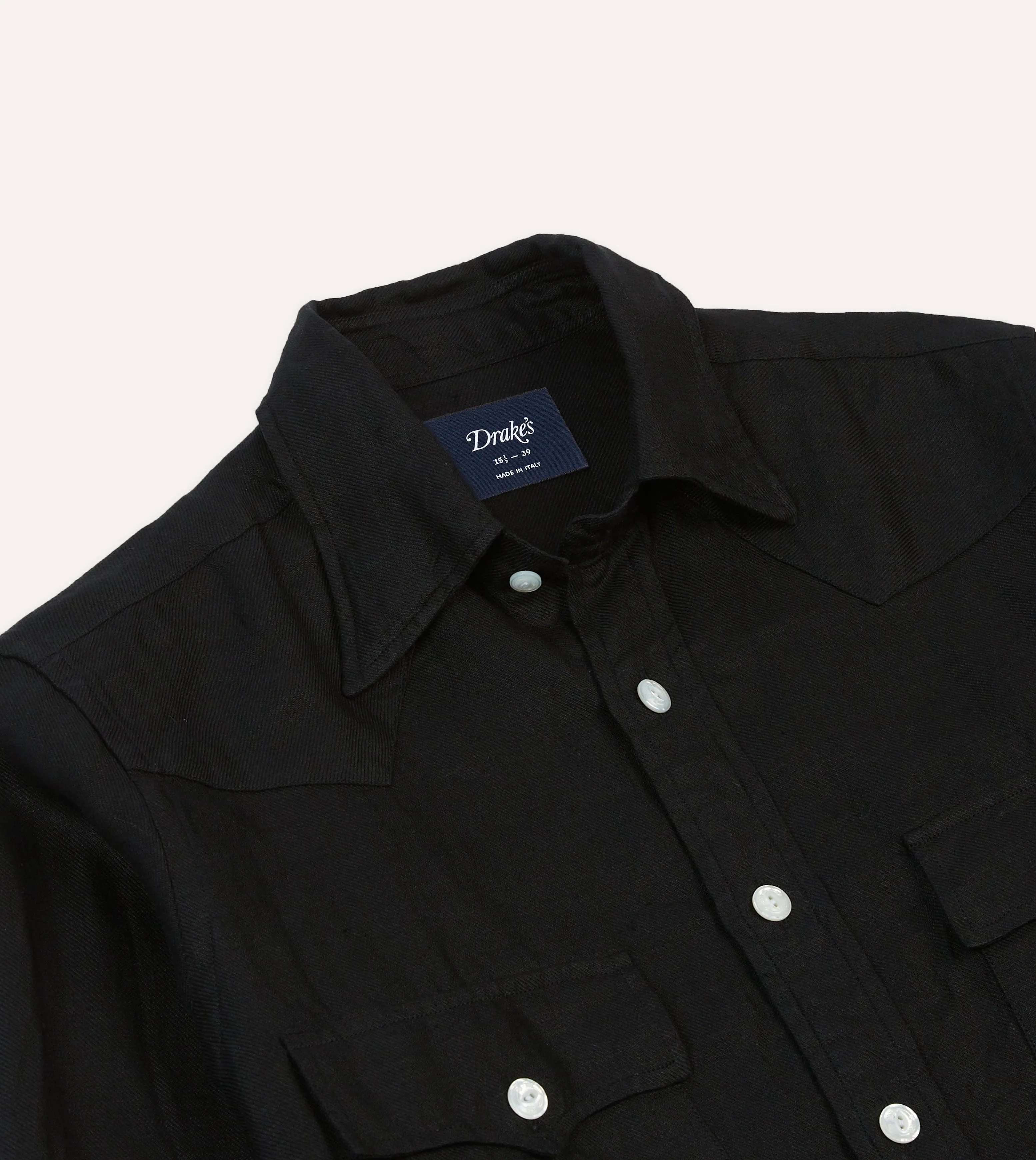 Sporty and Cool AllDay Comfort Black Linen Twill Two-Pocket Western Shirt
