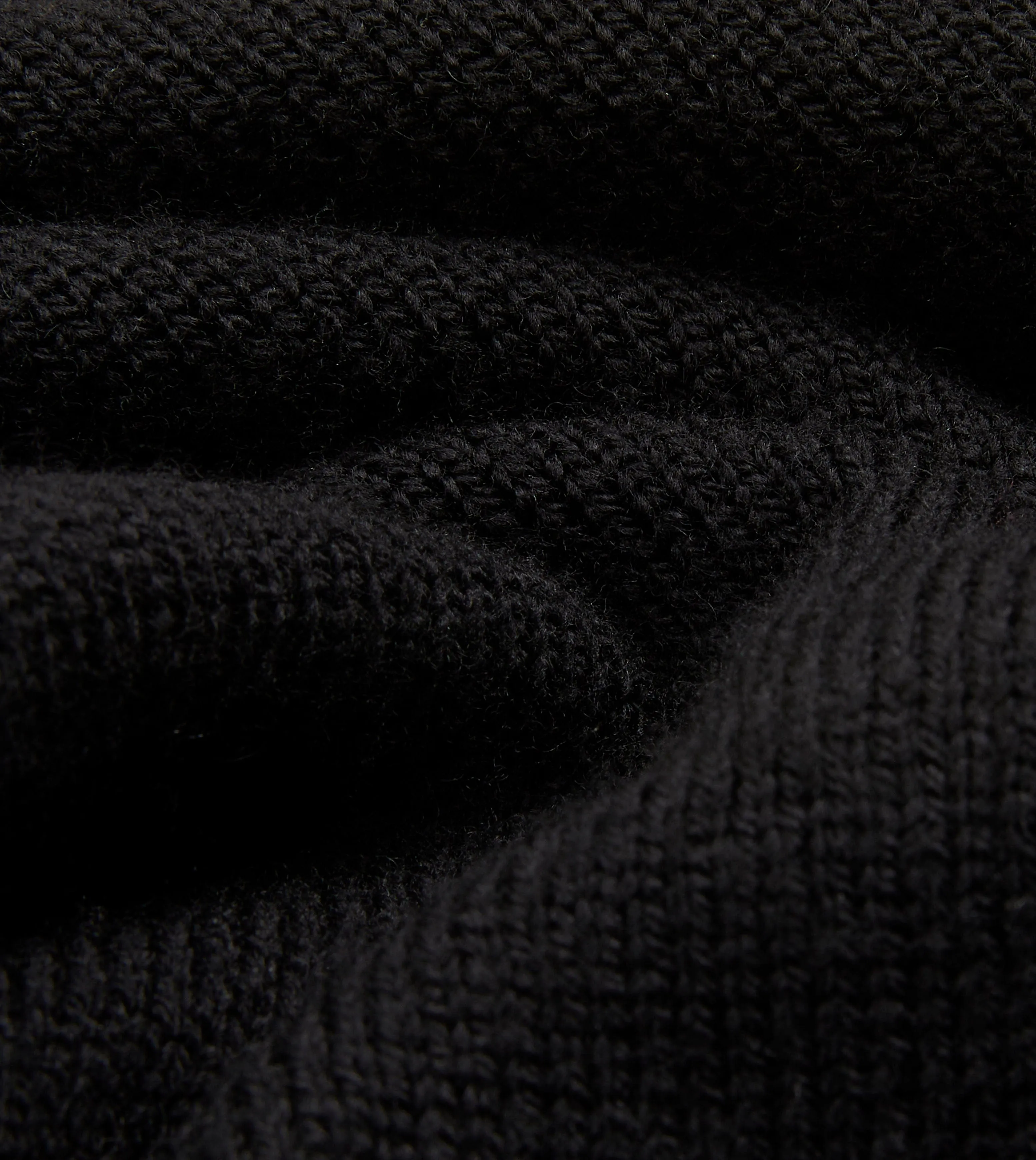 Stylish Comfort YarnDyed Stripes Black Merino Wool Knitted Polo