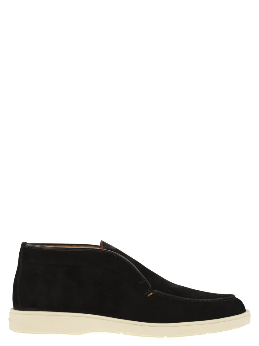 Black Suede Desert Boot Sleek Profile Refined Comfort