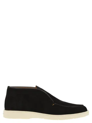 Crisp Details Professional Style Black Suede Desert Boot