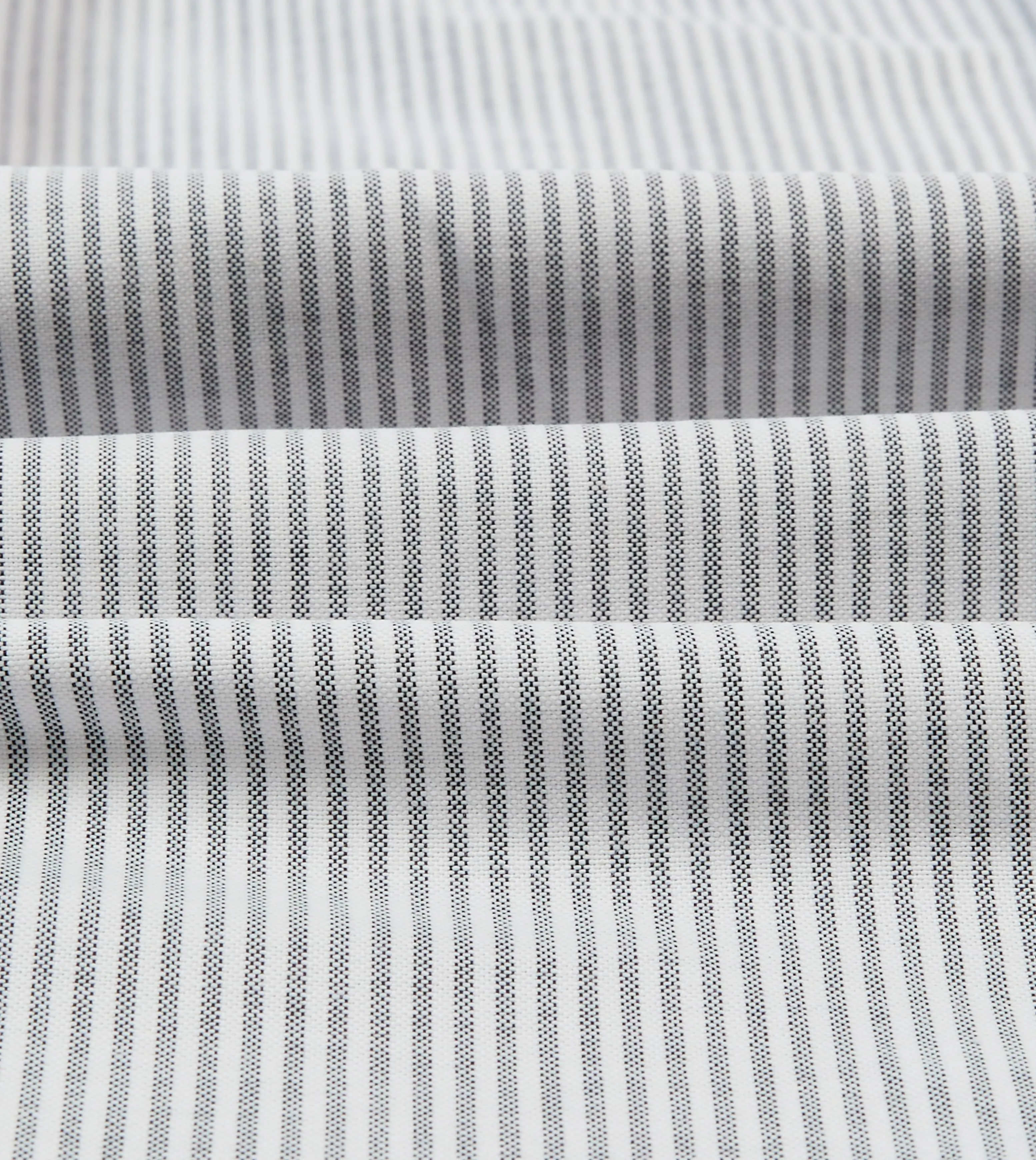 Black Ticking Stripe Cotton Oxford Cloth Button-Down Shirt Weekend Style Trend Eco-friendly