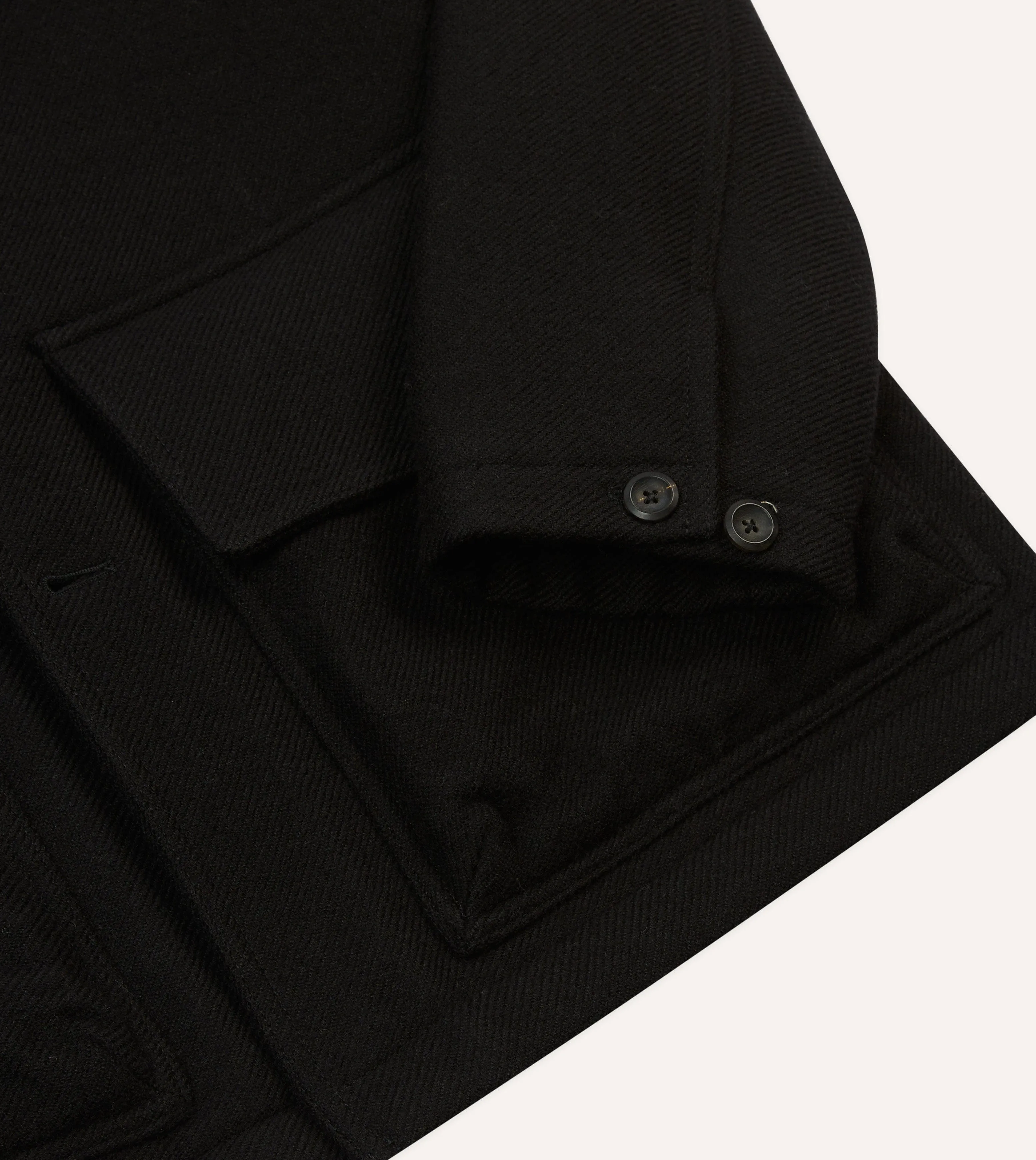 Smooth Zipper Track anti static coating Black Wool Donkey Jacket