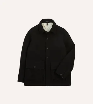 Ventilated Back Panel Three Layer Laminate Black Wool Donkey Jacket