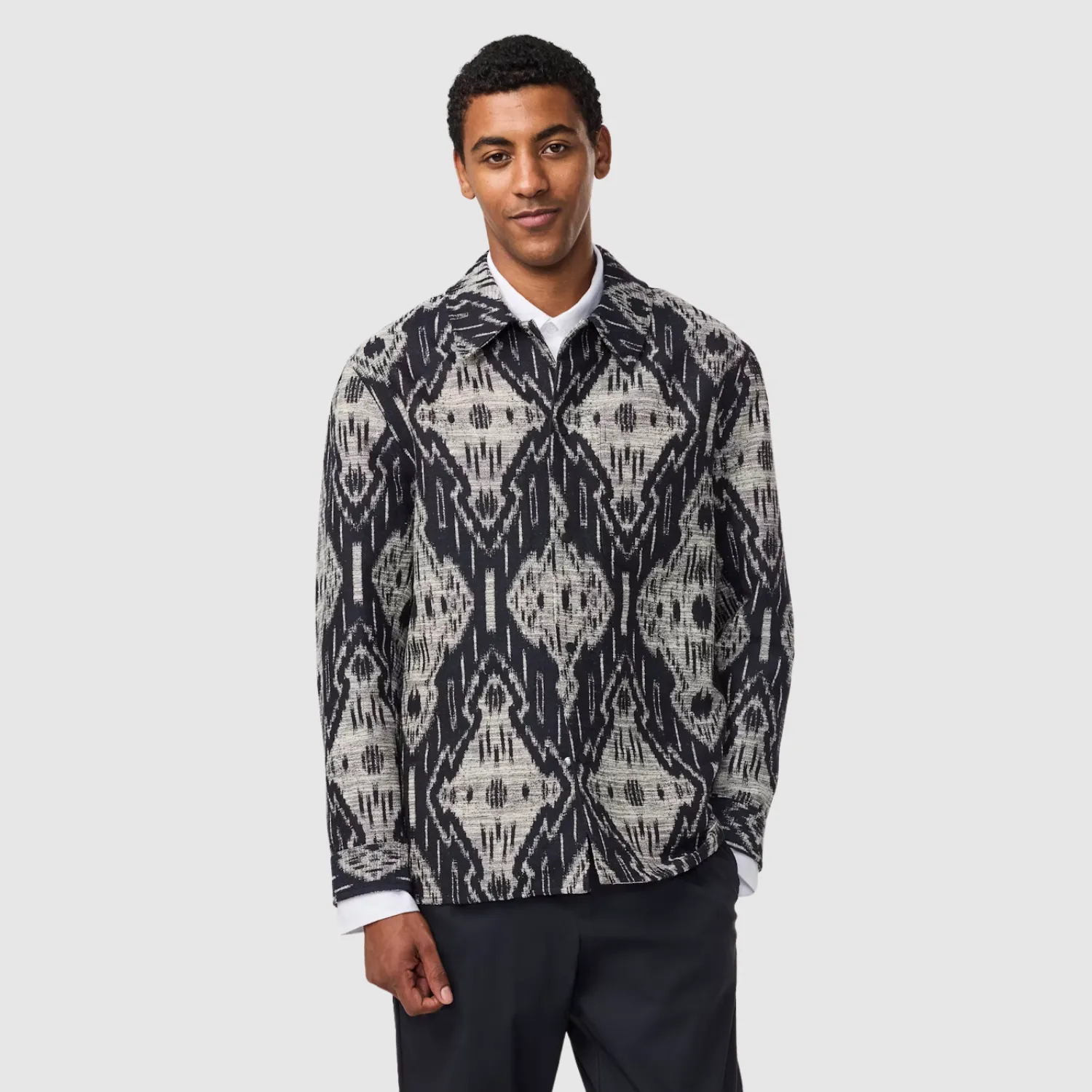 Soft Layers Easy Clean Material Blaze 5190 Jacquard Overshirt (Bering Sea)