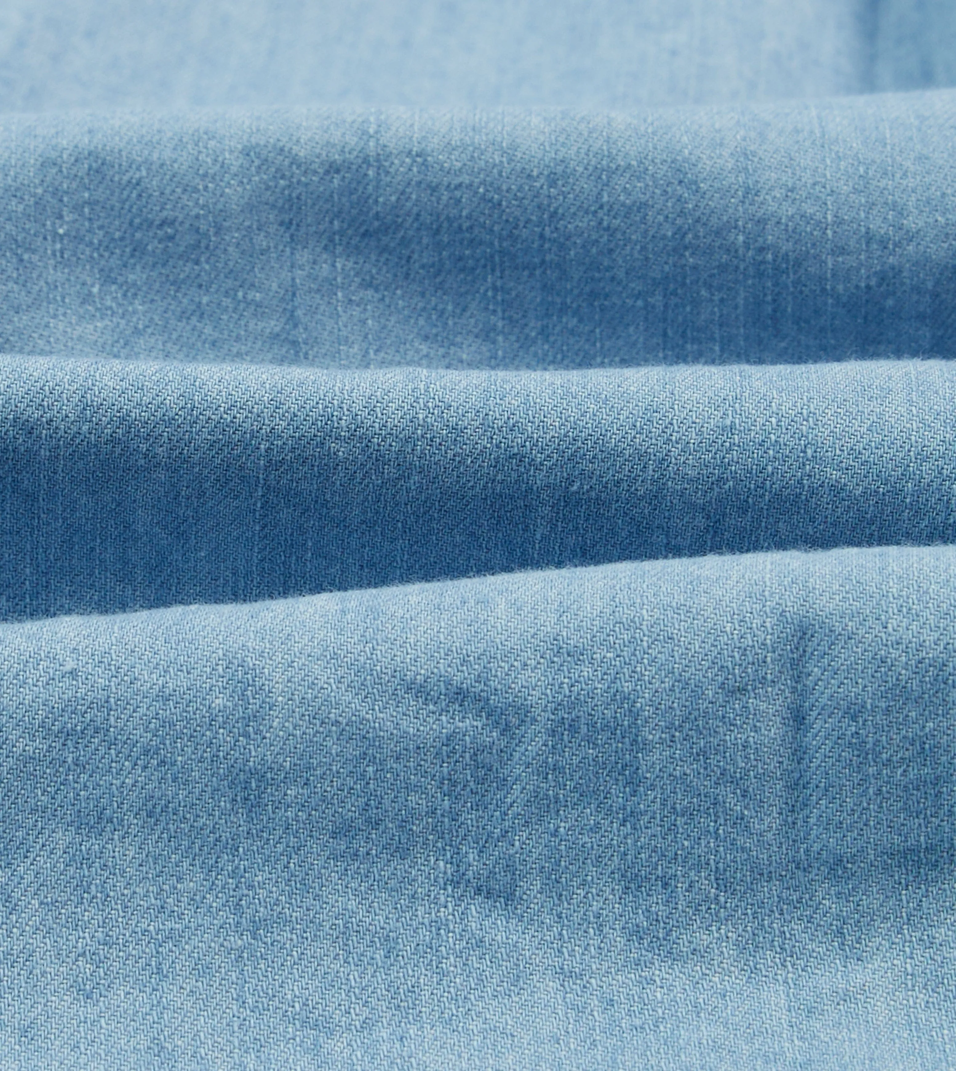 Bleach Wash Denim Work Shirt Layered Wear Unisex Fit