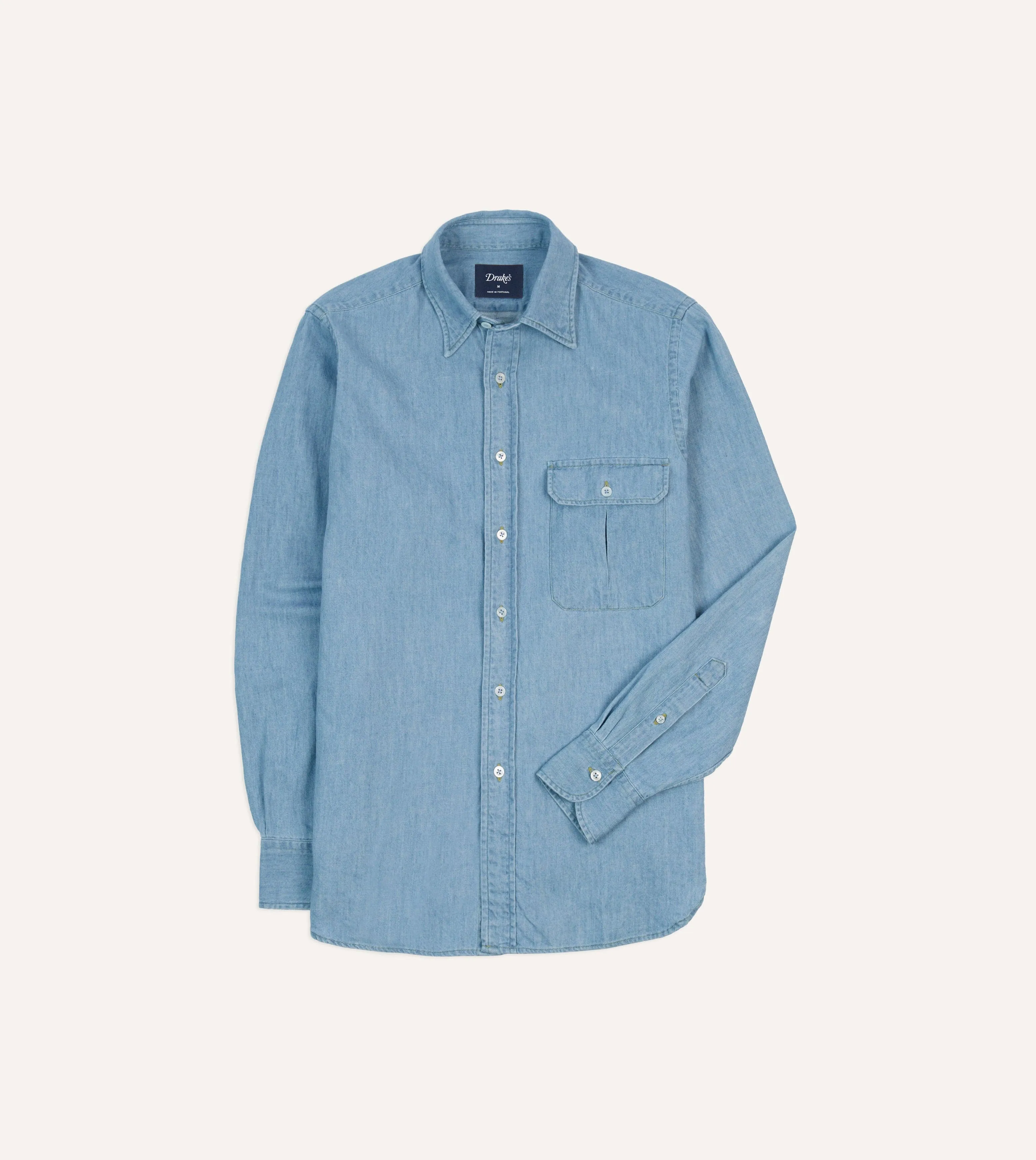 Bleach Wash Denim Work Shirt Stylish Everyday Wear